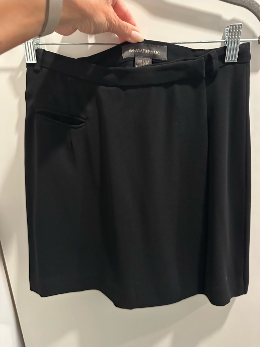 Banana Republic Black Mini Skort with Front Welt Pocket